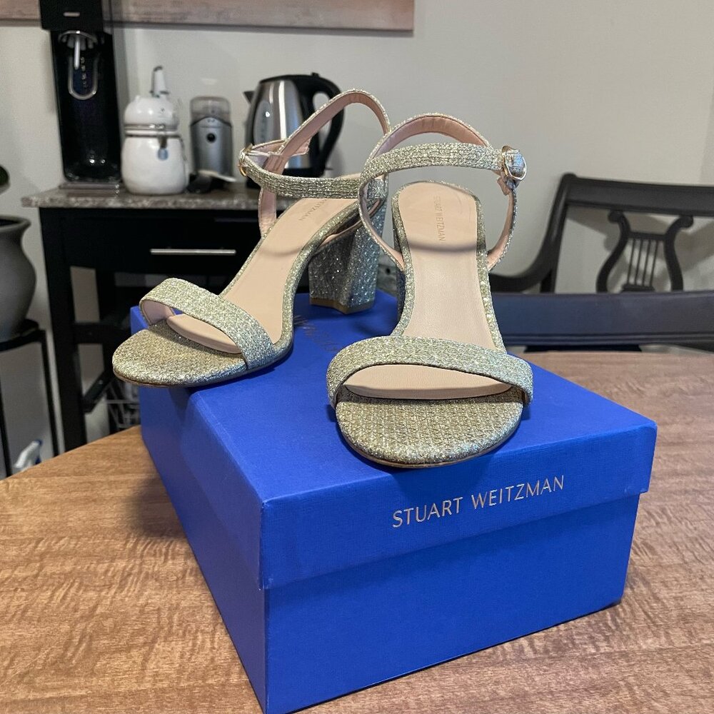 Stuart Weitzman Dancer 75 Block 3" Heel Sandal in Night Stars